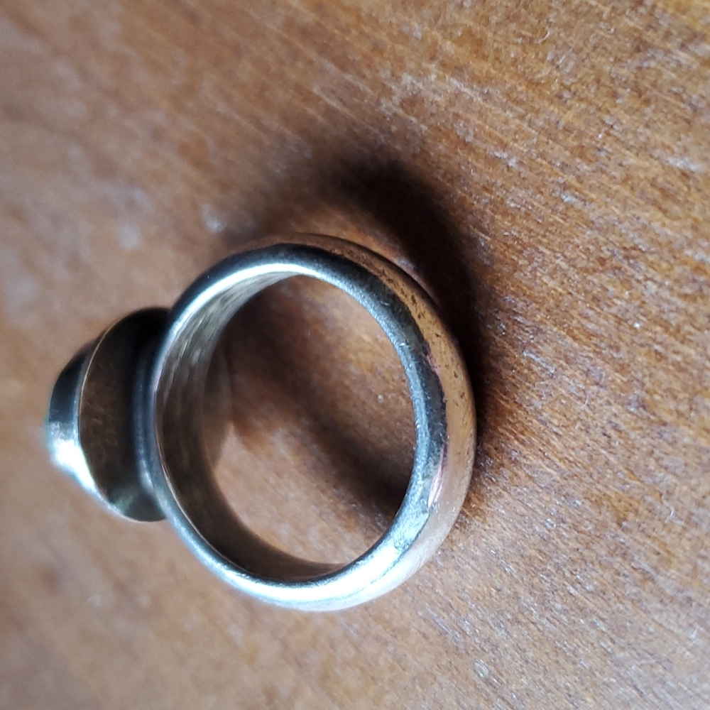 Blue seaglass silver ring - Picture 3 of 10